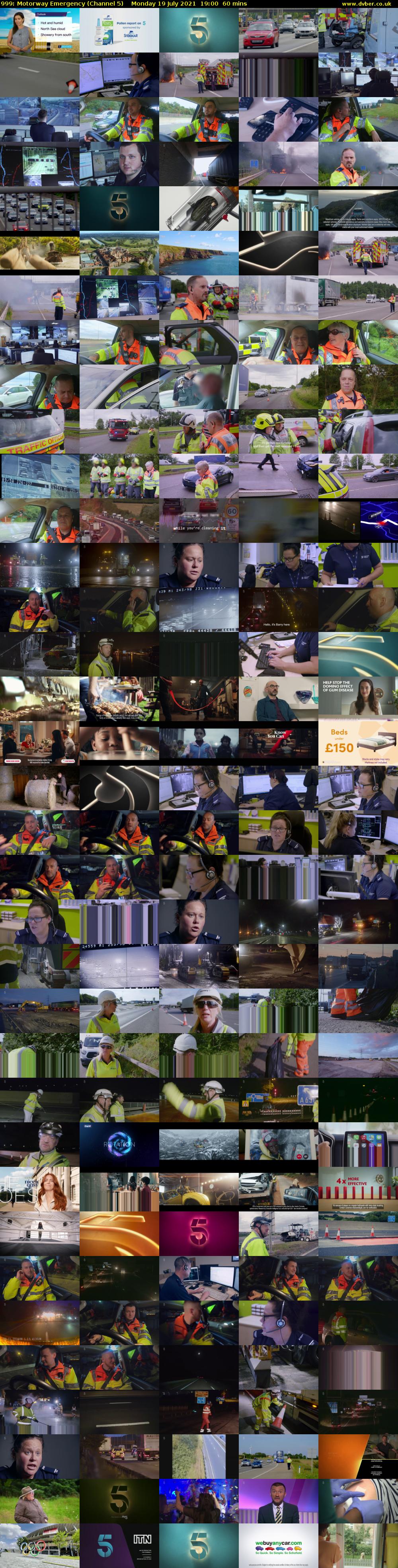 999: Motorway Emergency (Channel 5) Monday 19 July 2021 19:00 - 20:00