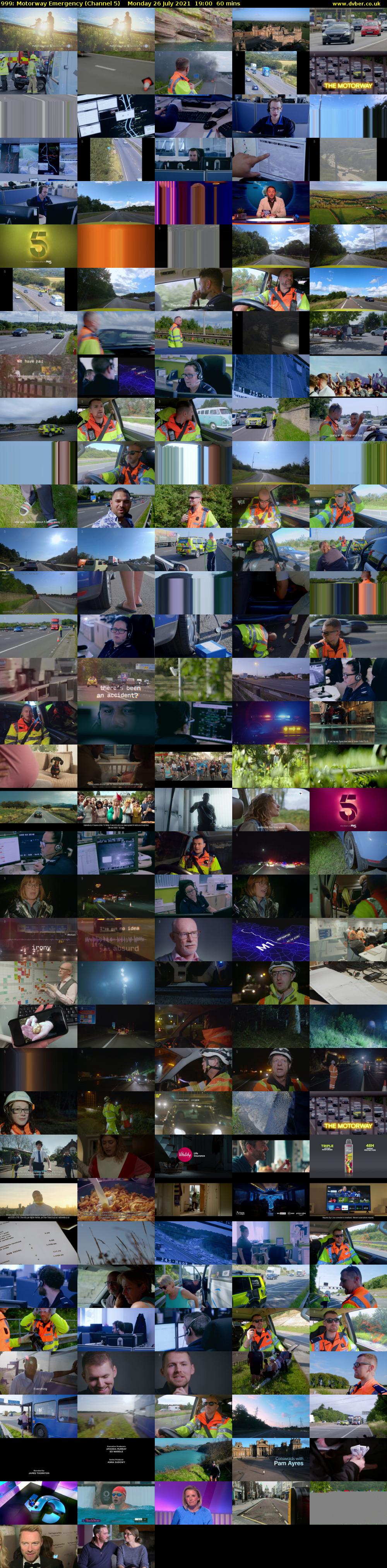999: Motorway Emergency (Channel 5) Monday 26 July 2021 19:00 - 20:00