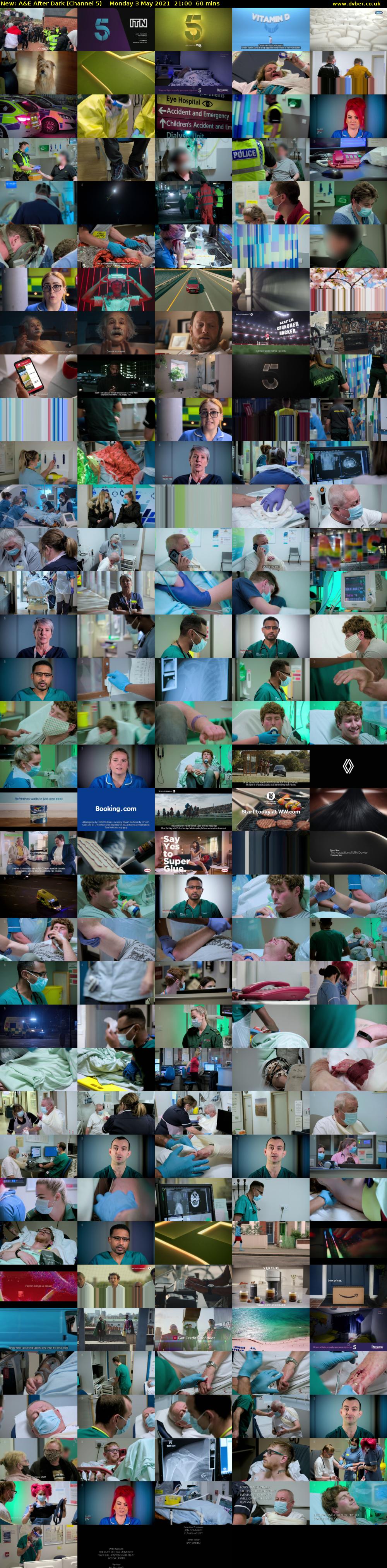 A&E After Dark (Channel 5) Monday 3 May 2021 21:00 - 22:00