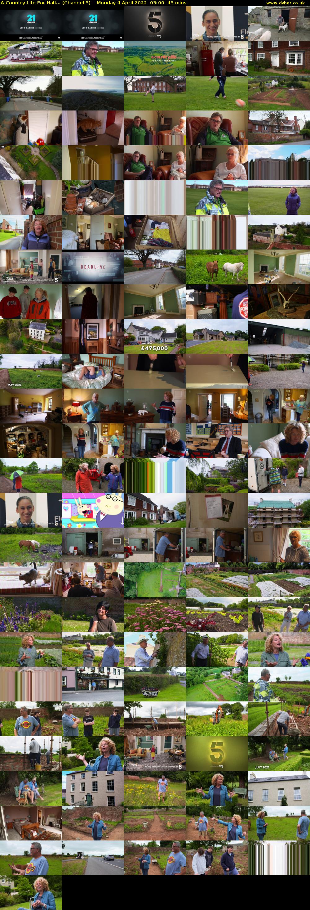 A Country Life For Half... (Channel 5) Monday 4 April 2022 03:00 - 03:45