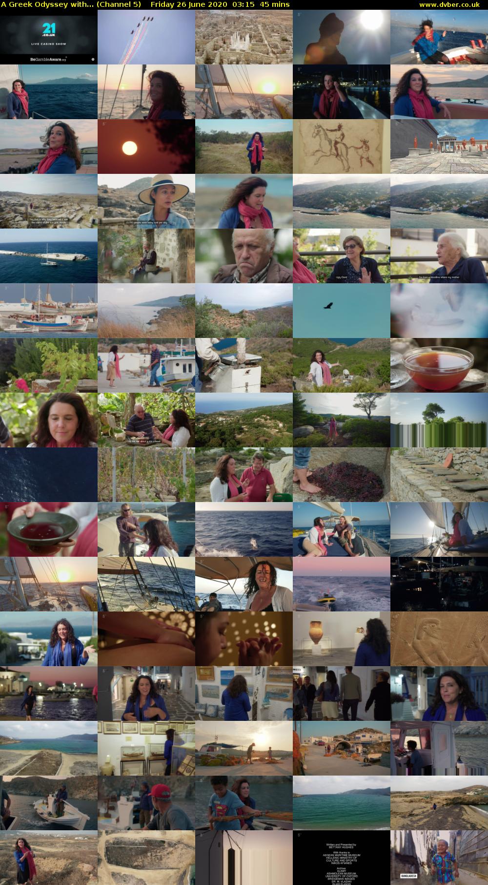 A Greek Odyssey with... (Channel 5) Friday 26 June 2020 03:15 - 04:00