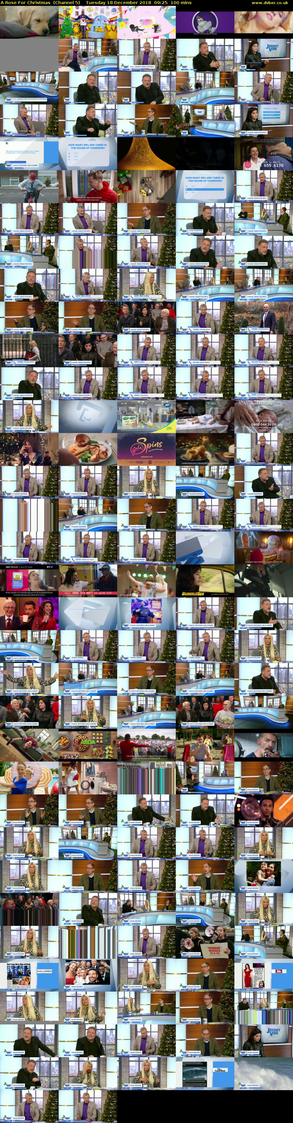 A Rose For Christmas  (Channel 5) Tuesday 18 December 2018 09:25 - 11:05