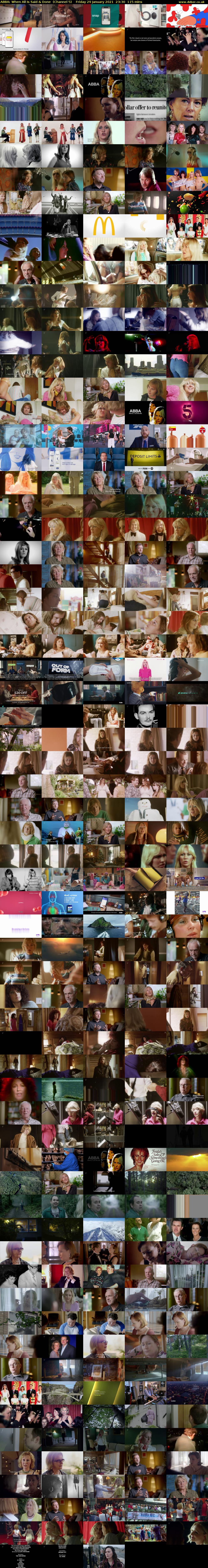 ABBA: When All Is Said & Done  (Channel 5) Friday 29 January 2021 23:30 - 01:25