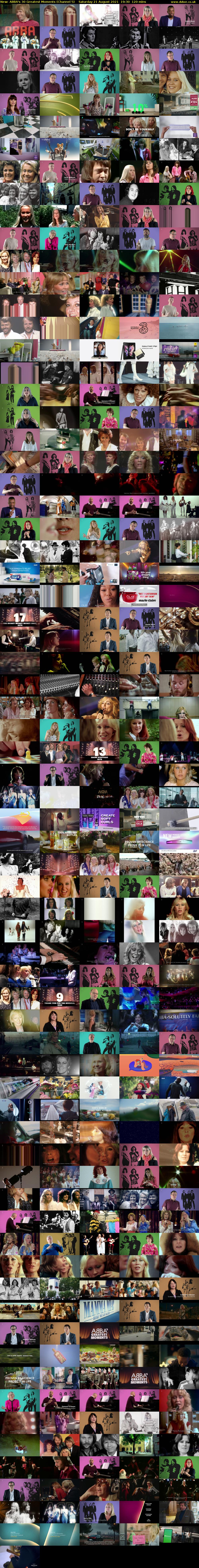 ABBA's 30 Greatest Moments (Channel 5) Saturday 21 August 2021 19:30 - 21:30
