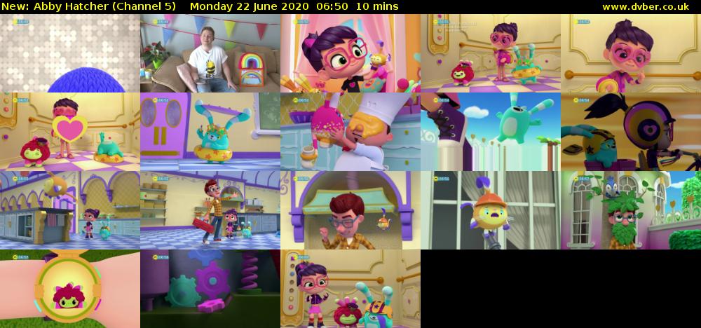 Abby Hatcher (Channel 5) Monday 22 June 2020 06:50 - 07:00