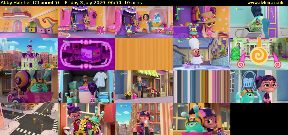 Abby Hatcher (Channel 5) Friday 3 July 2020 06:50 - 07:00