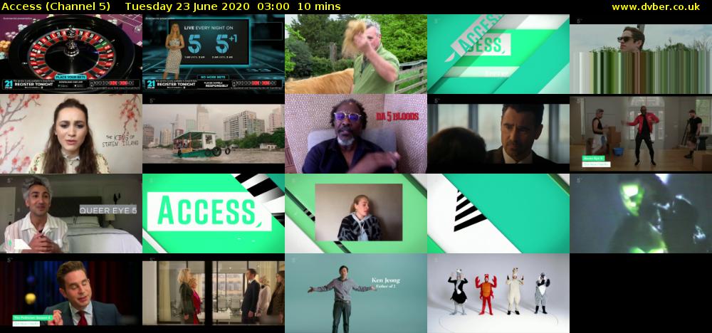 Access (Channel 5) Tuesday 23 June 2020 03:00 - 03:10