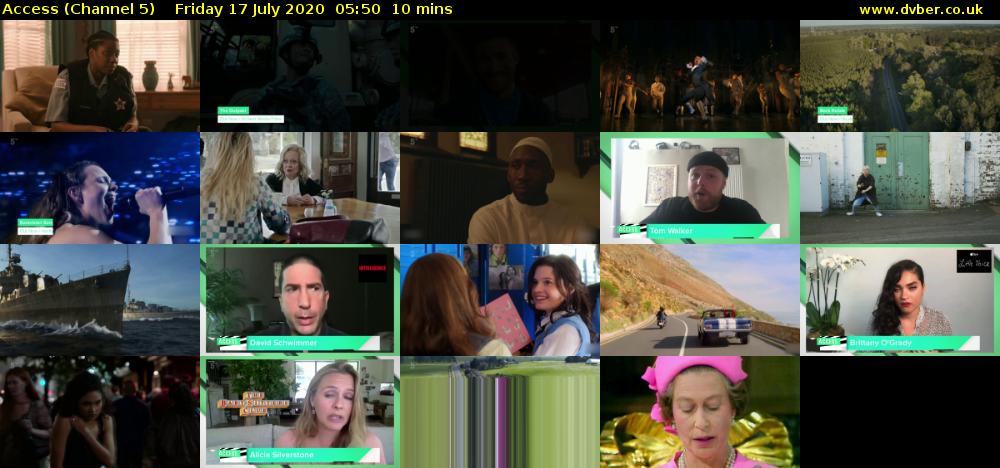 Access (Channel 5) Friday 17 July 2020 05:50 - 06:00