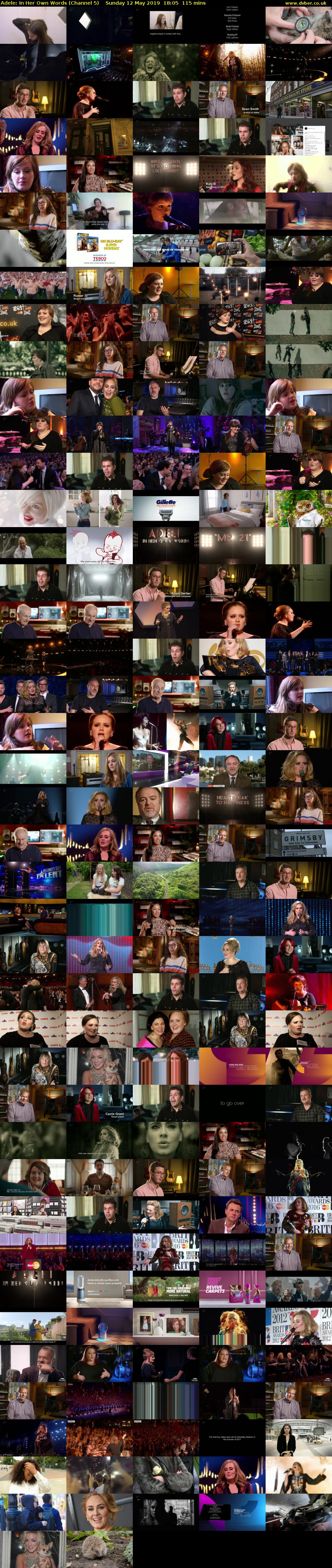 Adele: In Her Own Words (Channel 5) Sunday 12 May 2019 18:05 - 20:00