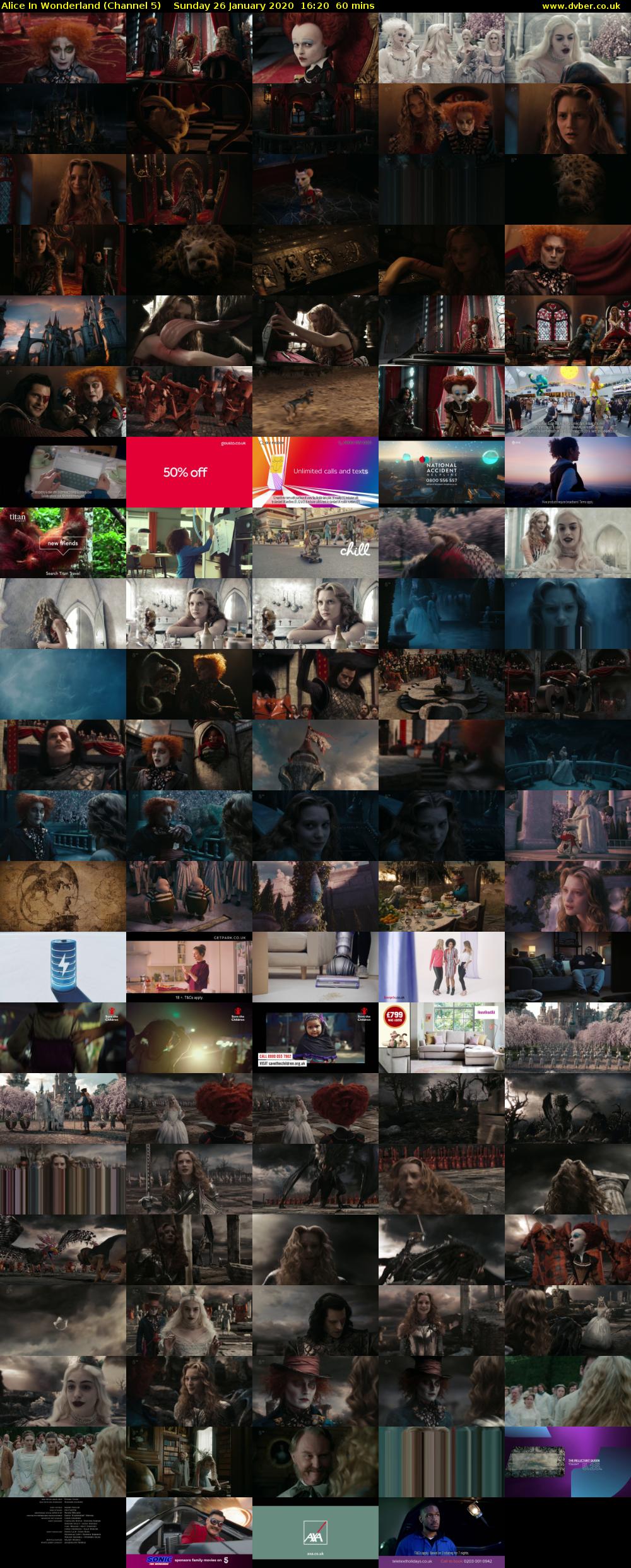 Alice In Wonderland (Channel 5) Sunday 26 January 2020 16:20 - 17:20