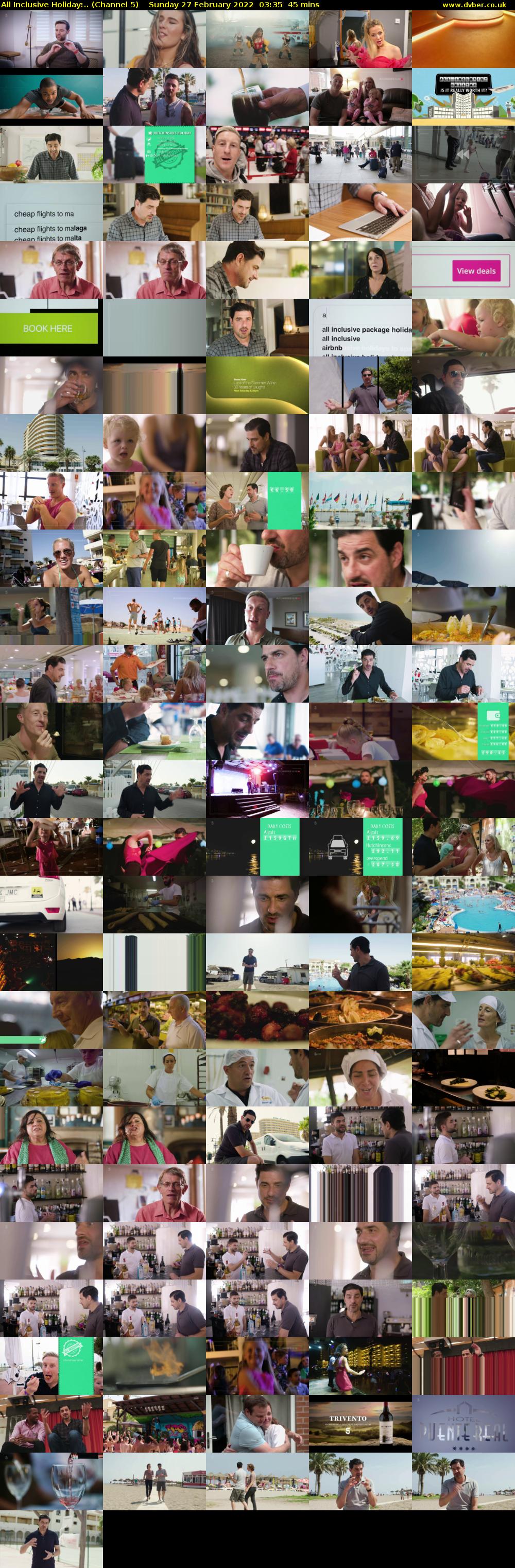 All Inclusive Holiday:.. (Channel 5) Sunday 27 February 2022 03:35 - 04:20