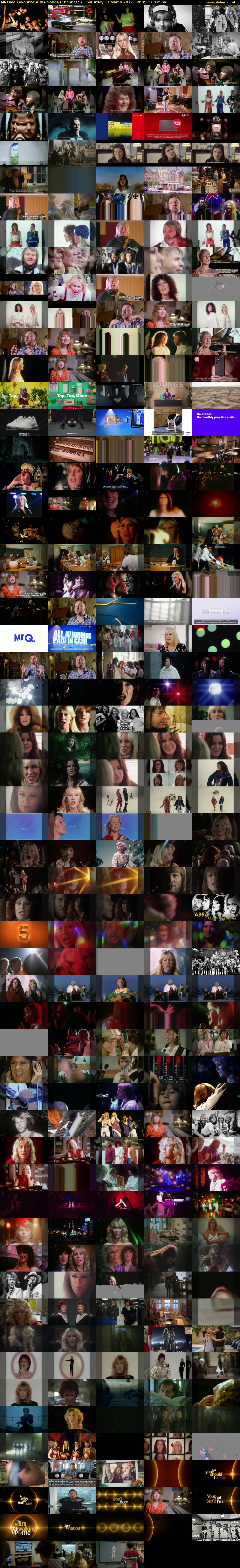 All-Time Favourite ABBA Songs (Channel 5) Saturday 12 March 2022 00:05 - 01:45