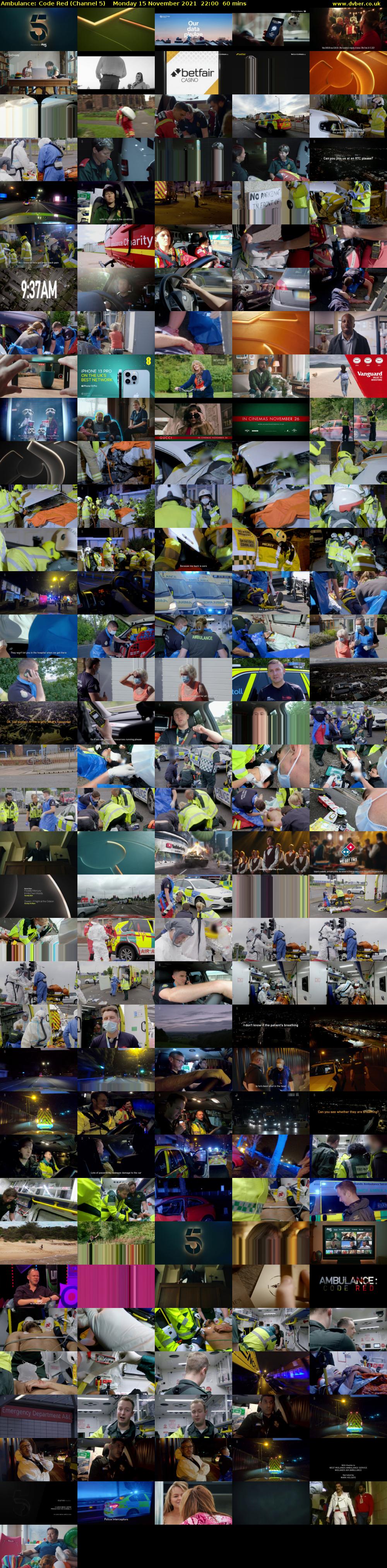Ambulance: Code Red (Channel 5) Monday 15 November 2021 22:00 - 23:00