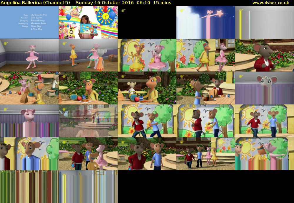 Angelina Ballerina (Channel 5) Sunday 16 October 2016 06:10 - 06:25