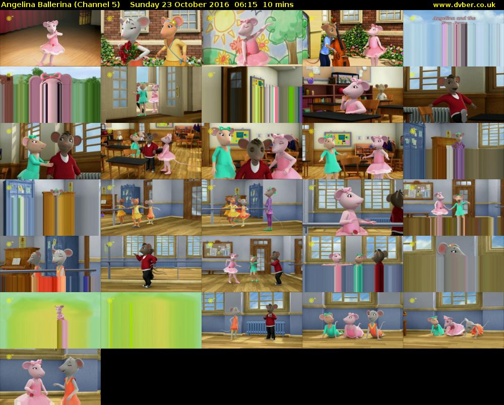 Angelina Ballerina (Channel 5) Sunday 23 October 2016 06:15 - 06:25