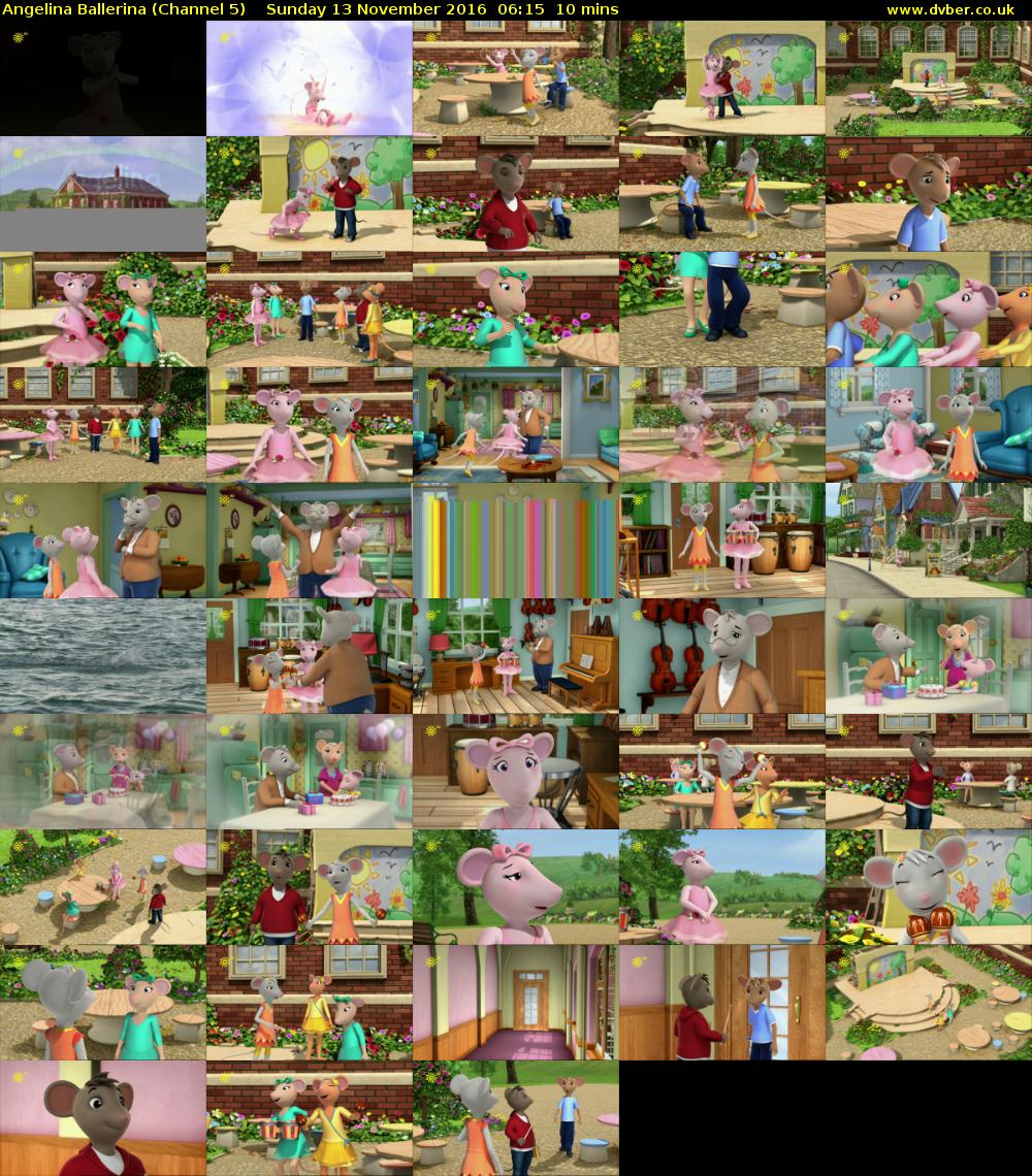 Angelina Ballerina (Channel 5) Sunday 13 November 2016 06:15 - 06:25