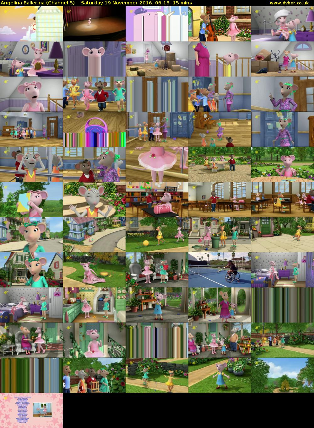 Angelina Ballerina (Channel 5) Saturday 19 November 2016 06:15 - 06:30