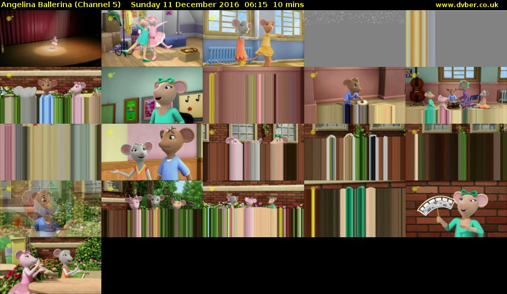 Angelina Ballerina (Channel 5) Sunday 11 December 2016 06:15 - 06:25