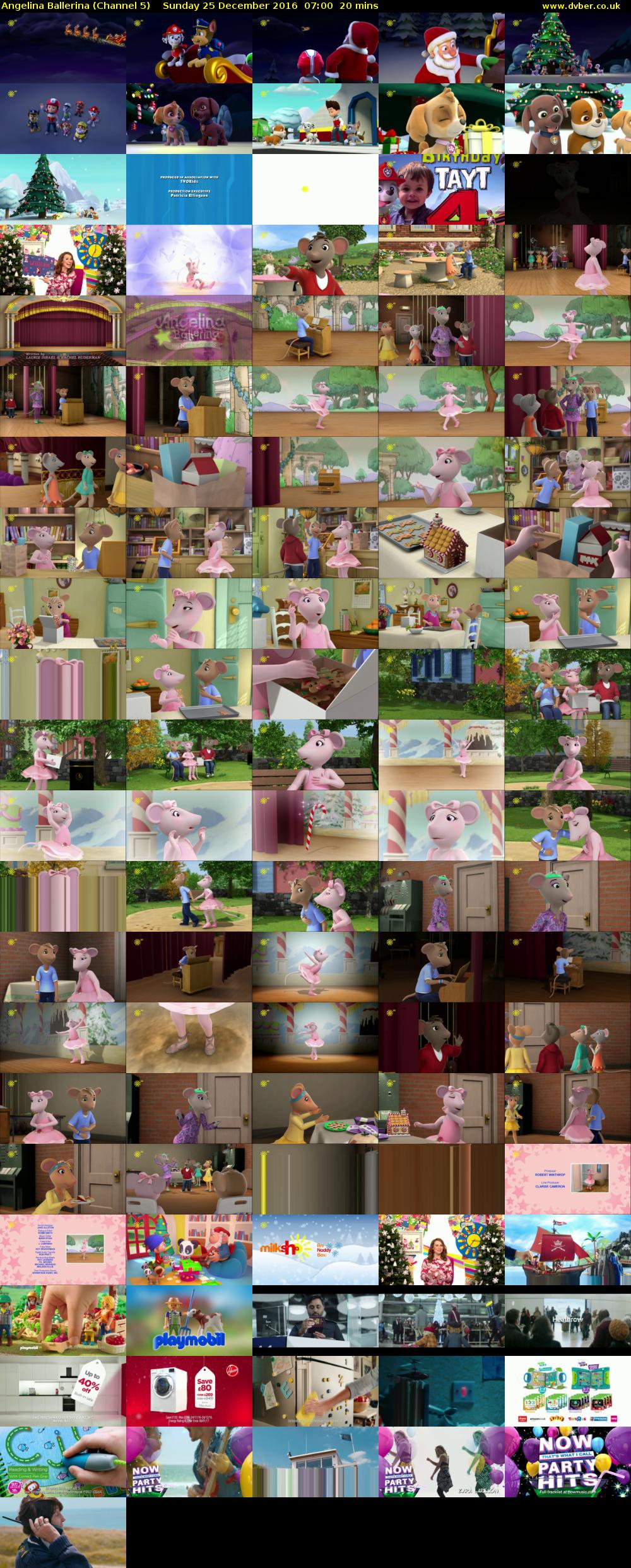 Angelina Ballerina (Channel 5) Sunday 25 December 2016 07:00 - 07:20