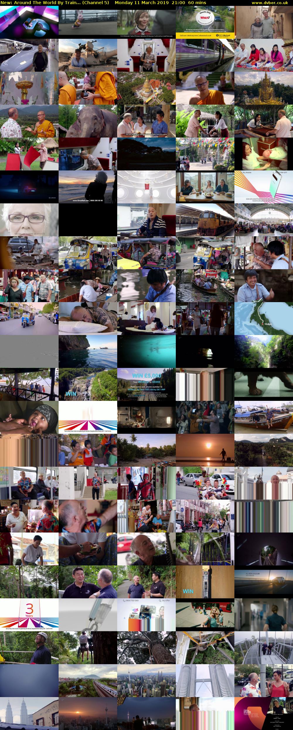 Around The World By Train... (Channel 5) Monday 11 March 2019 21:00 - 22:00