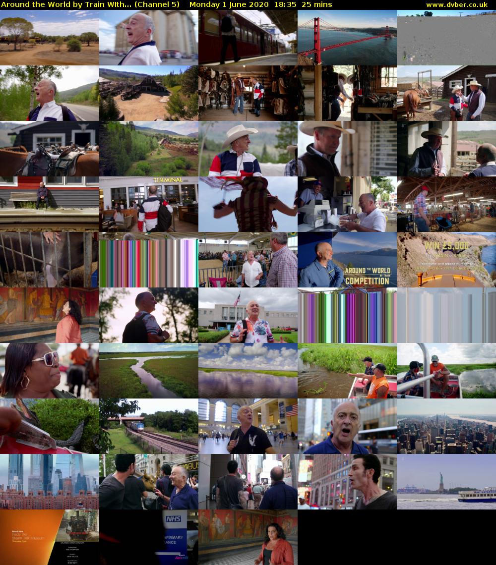 Around the World by Train WIth... (Channel 5) Monday 1 June 2020 18:35 - 19:00
