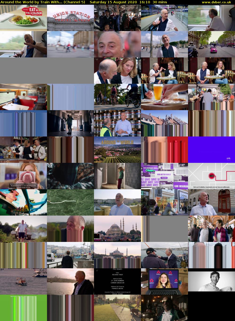 Around the World by Train With... (Channel 5) Saturday 15 August 2020 16:10 - 16:40