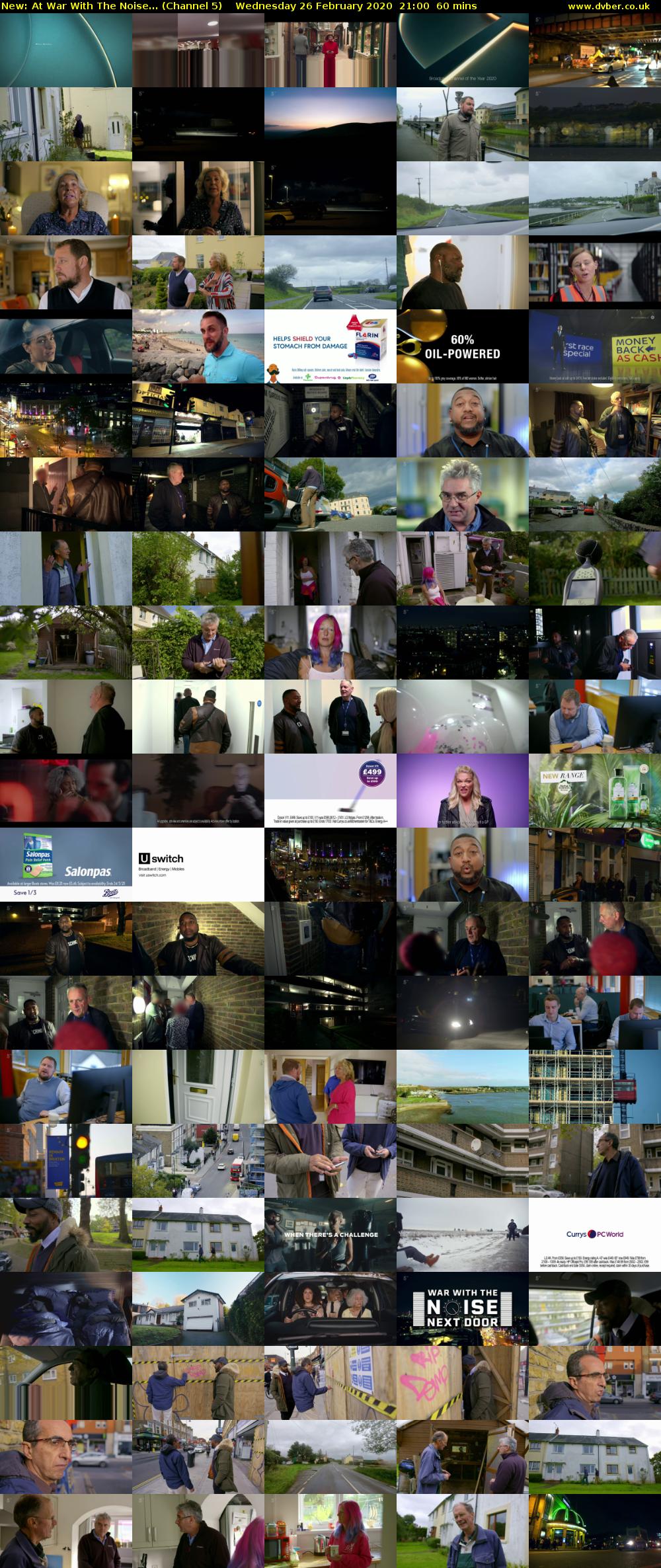 At War With The Noise... (Channel 5) Wednesday 26 February 2020 21:00 - 22:00