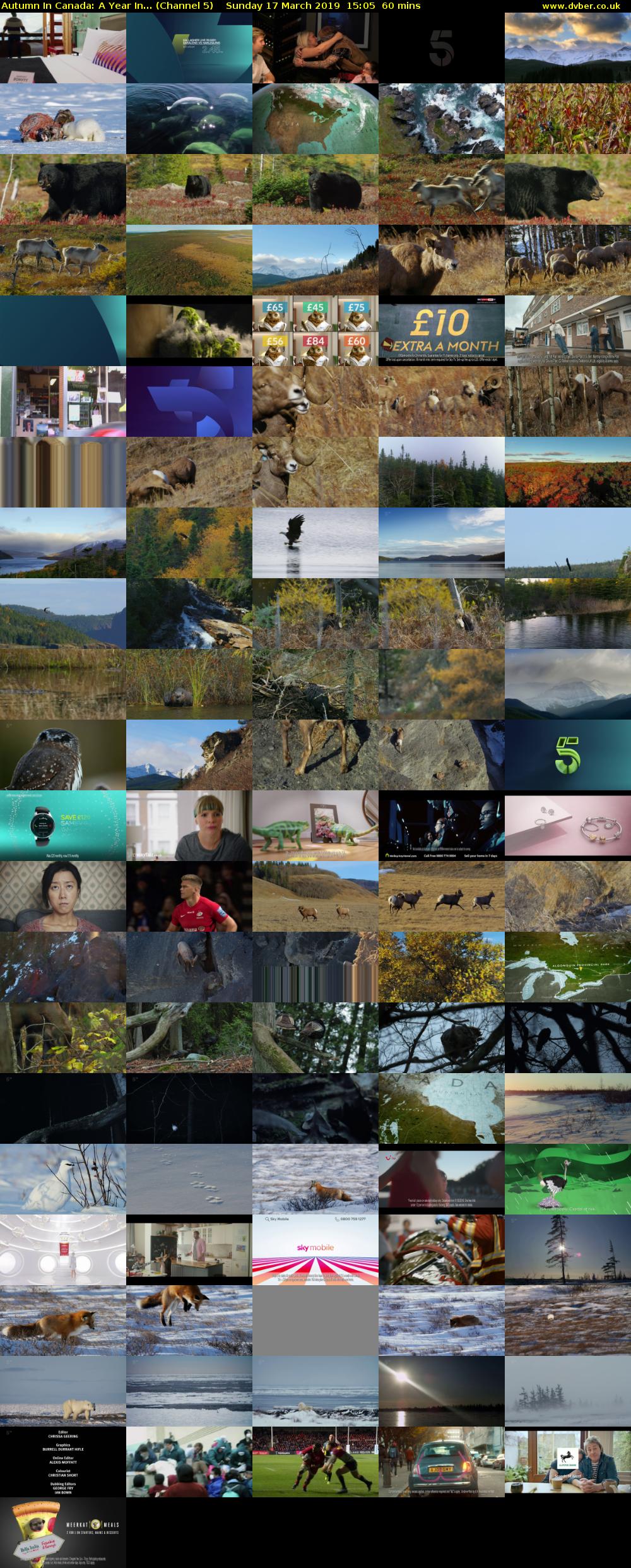 Autumn In Canada: A Year In... (Channel 5) Sunday 17 March 2019 15:05 - 16:05