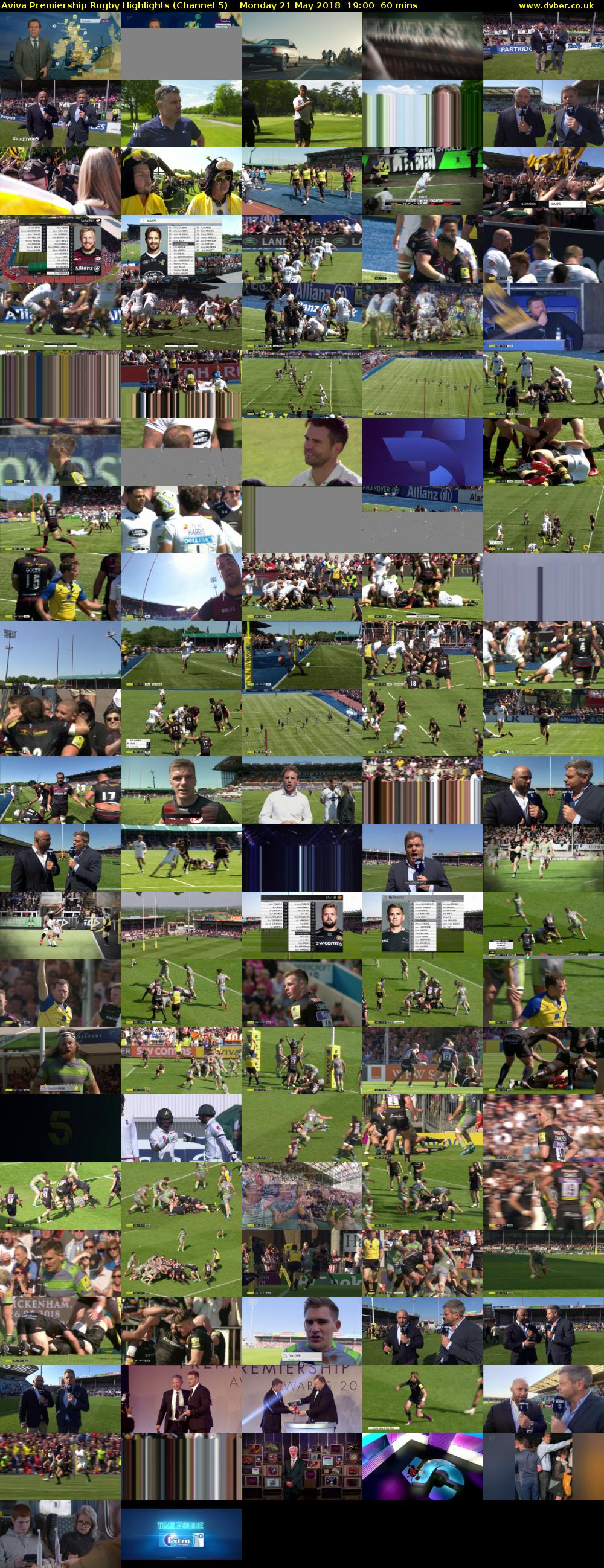 Aviva Premiership Rugby Highlights (Channel 5) Monday 21 May 2018 19:00 - 20:00
