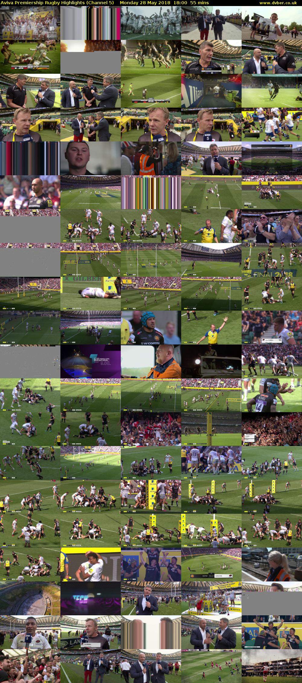 Aviva Premiership Rugby Highlights (Channel 5) Monday 28 May 2018 18:00 - 18:55
