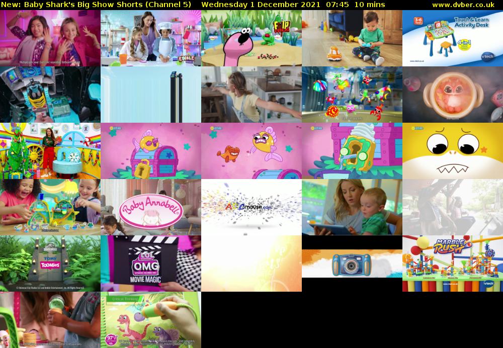 Baby Shark's Big Show Shorts (Channel 5) Wednesday 1 December 2021 07:45 - 07:55