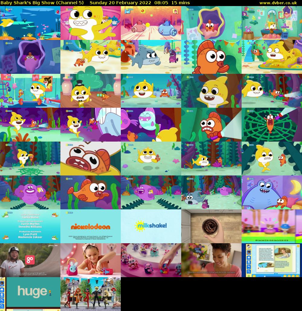 Baby Shark's Big Show (Channel 5) Sunday 20 February 2022 08:05 - 08:20