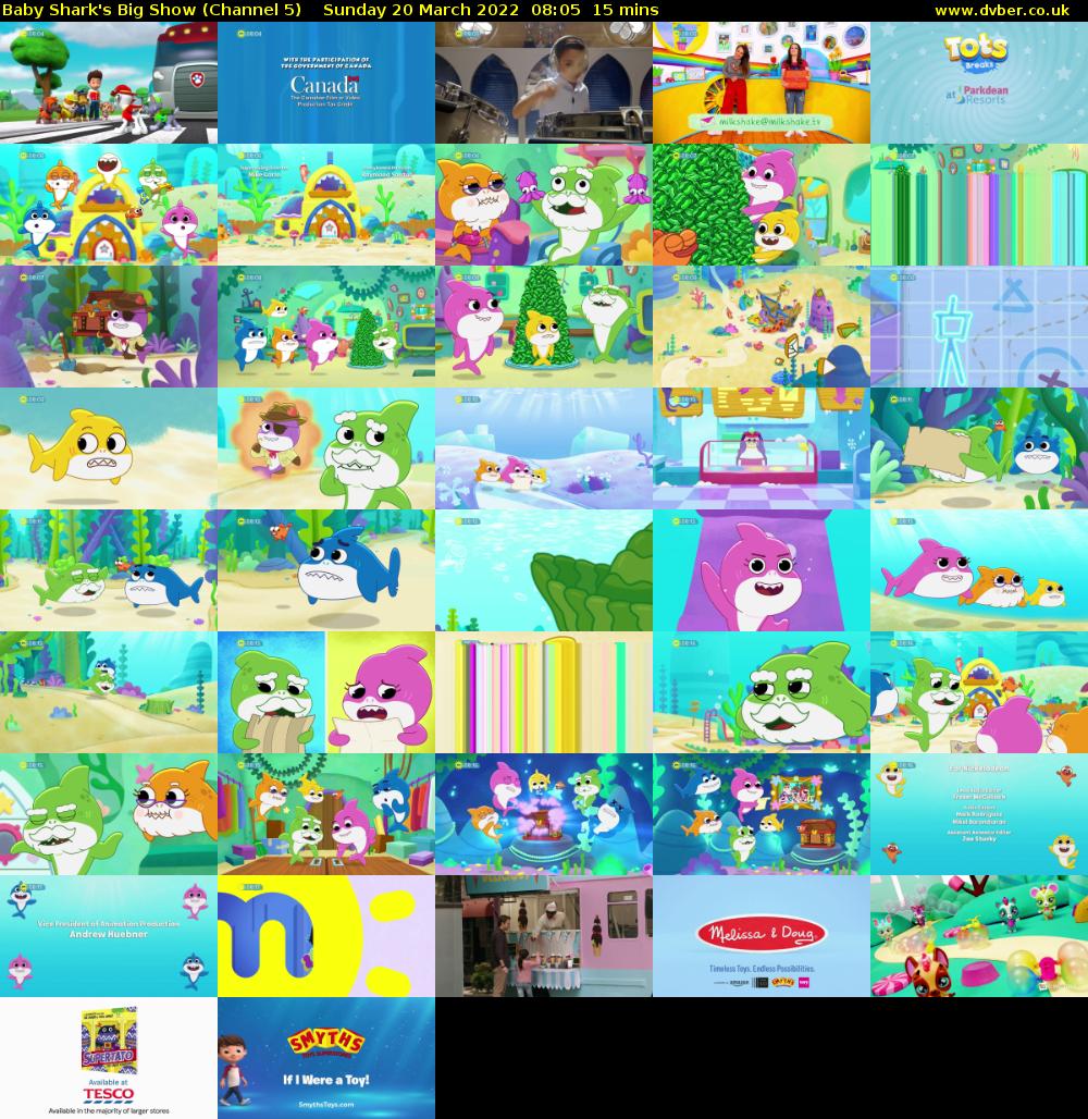 Baby Shark's Big Show (Channel 5) Sunday 20 March 2022 08:05 - 08:20