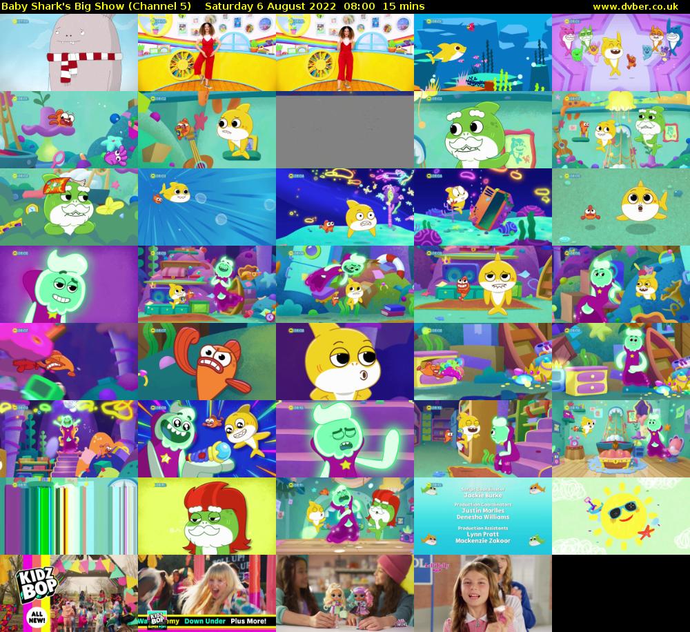 Baby Shark's Big Show (Channel 5) Saturday 6 August 2022 08:00 - 08:15