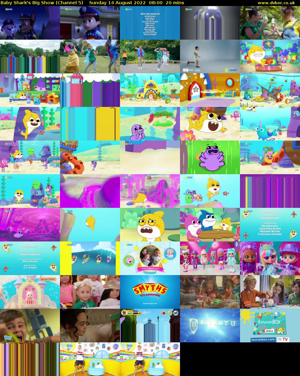 Baby Shark's Big Show (Channel 5) Sunday 14 August 2022 08:00 - 08:20