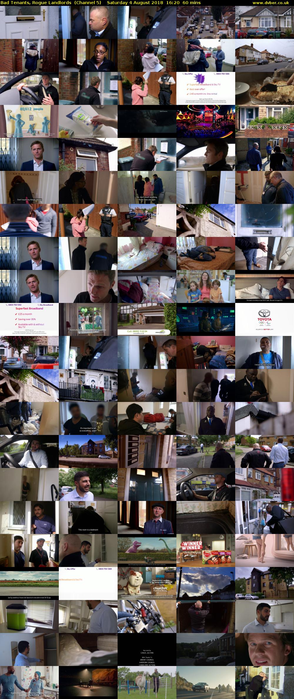 Bad Tenants, Rogue Landlords  (Channel 5) Saturday 4 August 2018 16:20 - 17:20