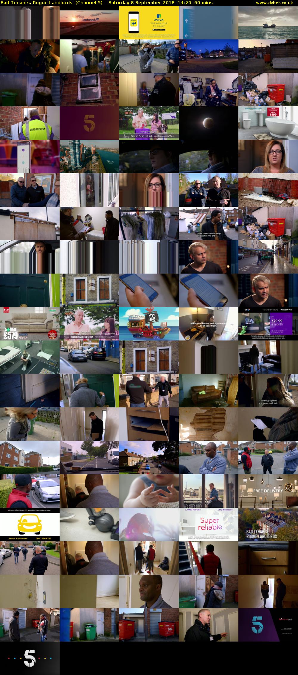 Bad Tenants, Rogue Landlords  (Channel 5) Saturday 8 September 2018 14:20 - 15:20
