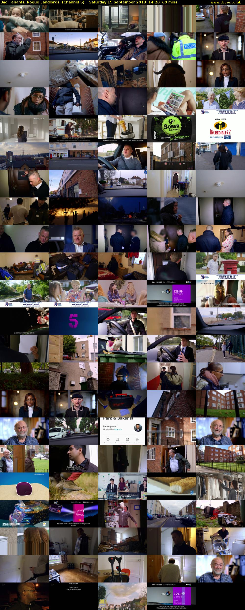 Bad Tenants, Rogue Landlords  (Channel 5) Saturday 15 September 2018 14:20 - 15:20