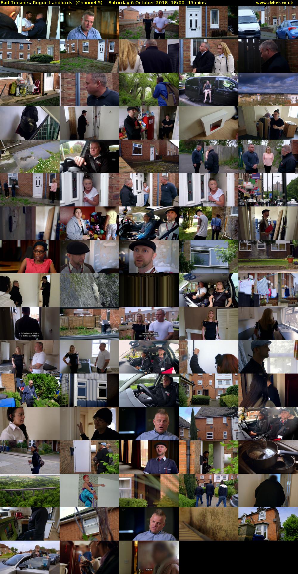 Bad Tenants, Rogue Landlords  (Channel 5) Saturday 6 October 2018 18:00 - 18:45