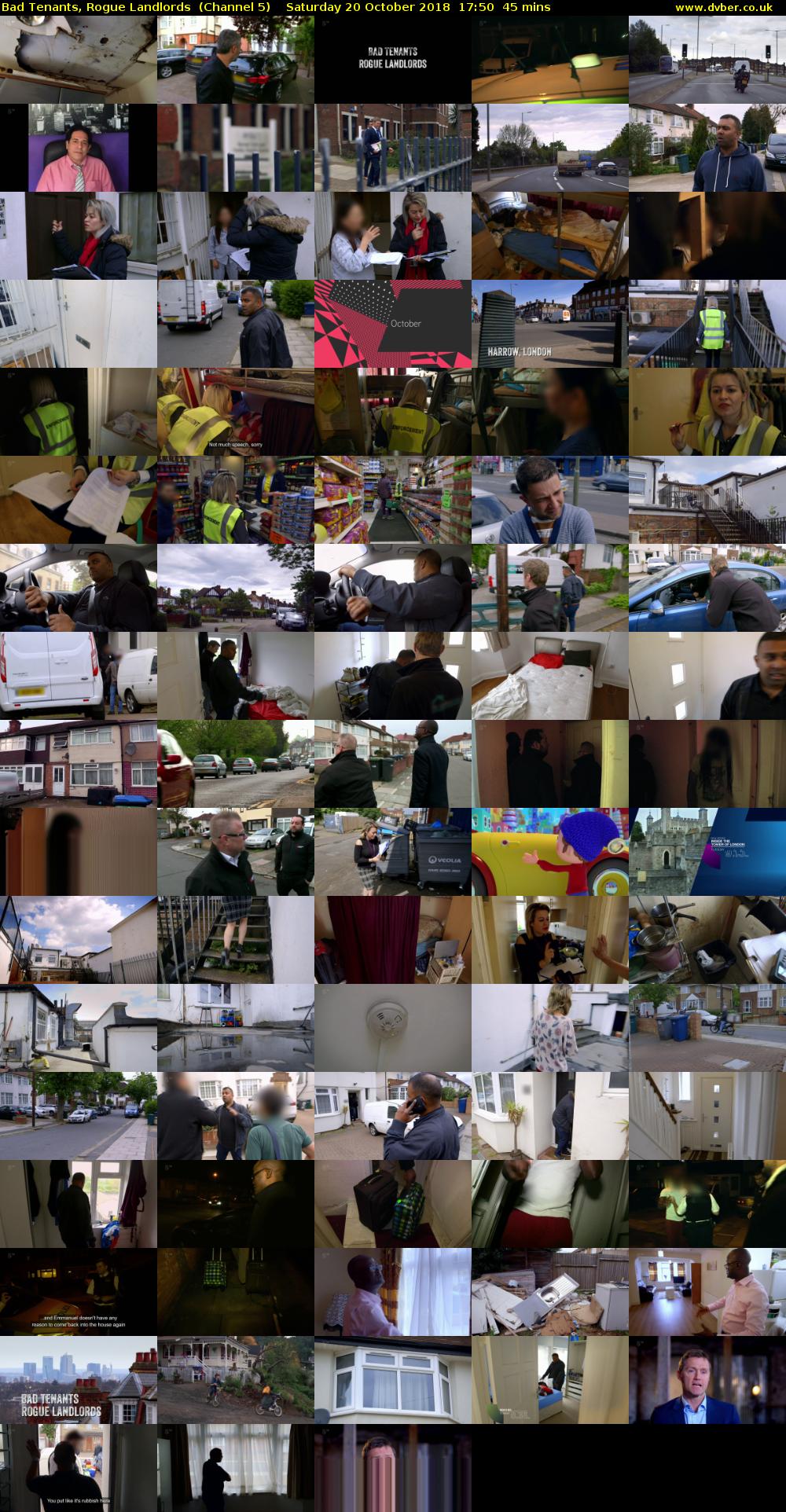 Bad Tenants, Rogue Landlords  (Channel 5) Saturday 20 October 2018 17:50 - 18:35