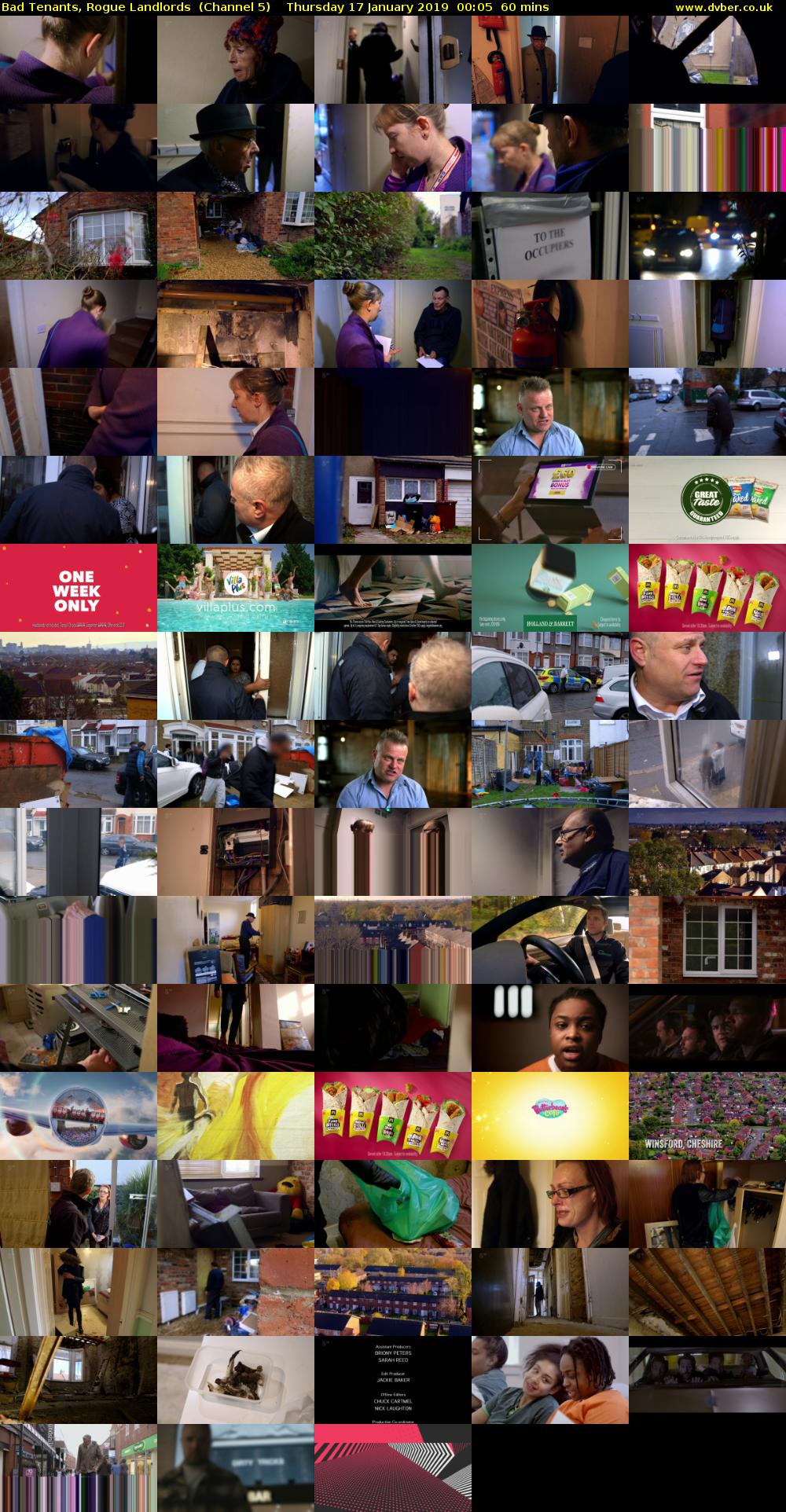 Bad Tenants, Rogue Landlords  (Channel 5) Thursday 17 January 2019 00:05 - 01:05