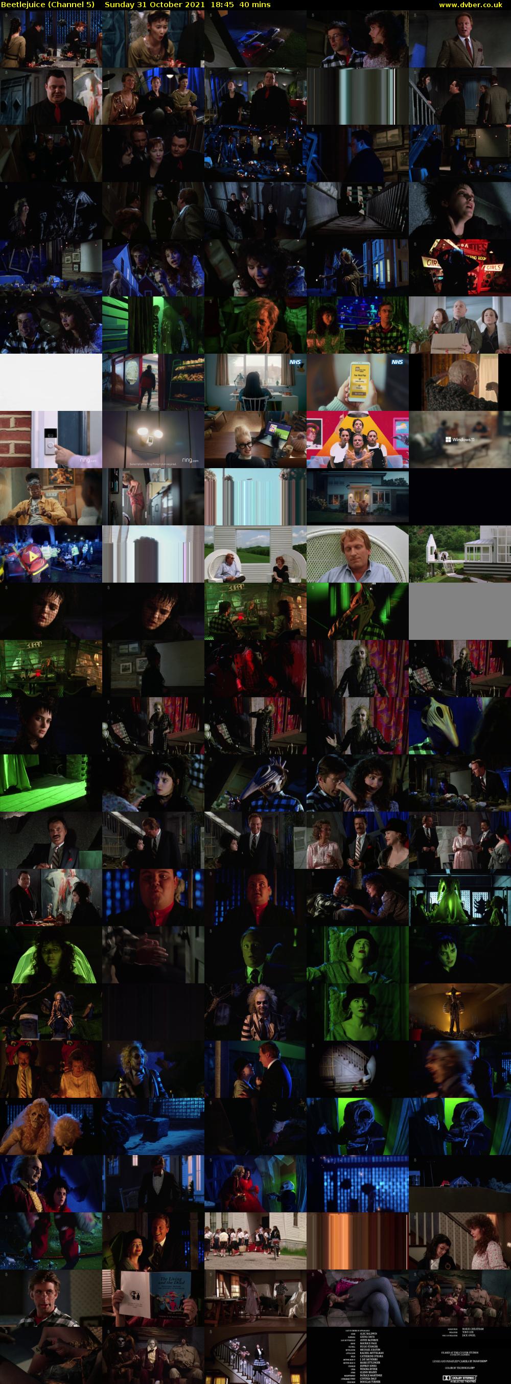 Beetlejuice (Channel 5) Sunday 31 October 2021 18:45 - 19:25