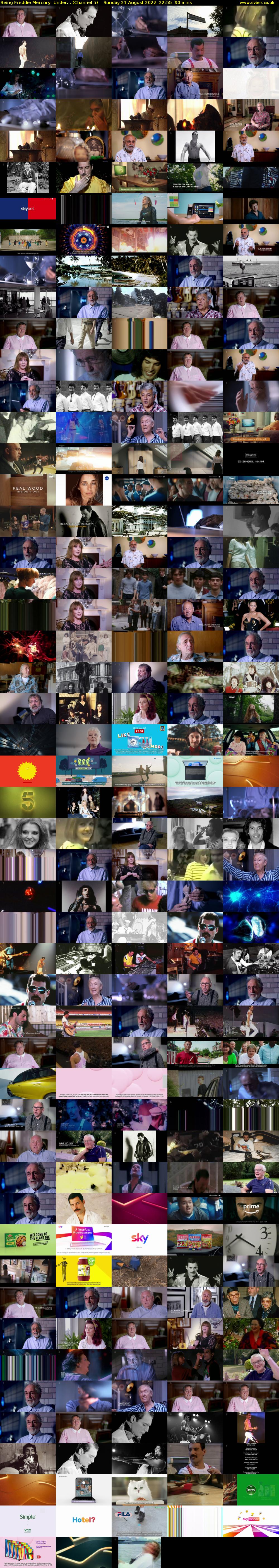 Being Freddie Mercury: Under... (Channel 5) Sunday 21 August 2022 22:55 - 00:25