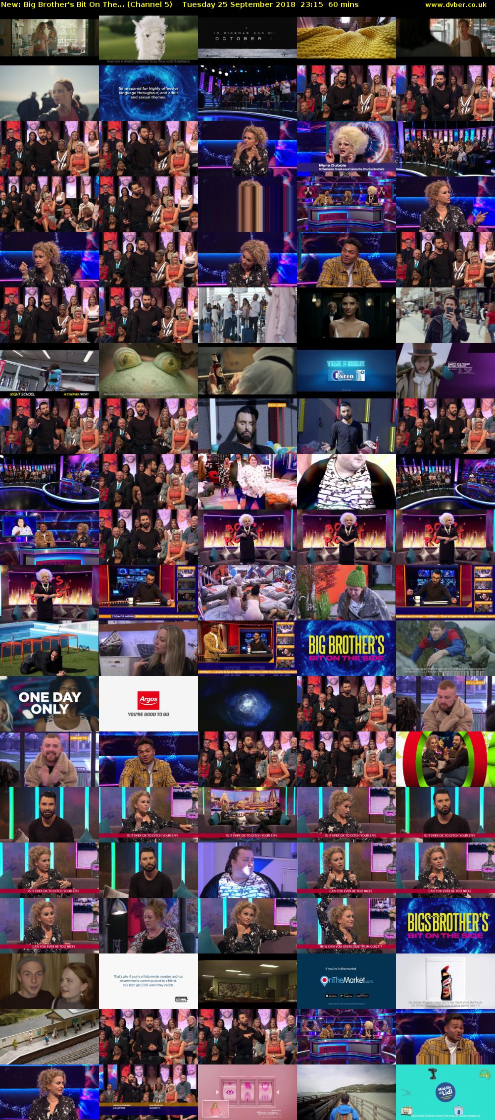 Big Brother's Bit On The... (Channel 5) Tuesday 25 September 2018 23:15 - 00:15