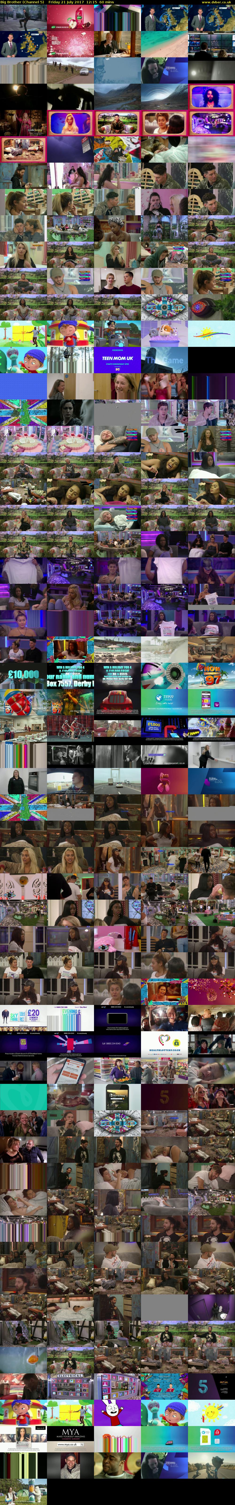 Big Brother (Channel 5) Friday 21 July 2017 12:15 - 13:15