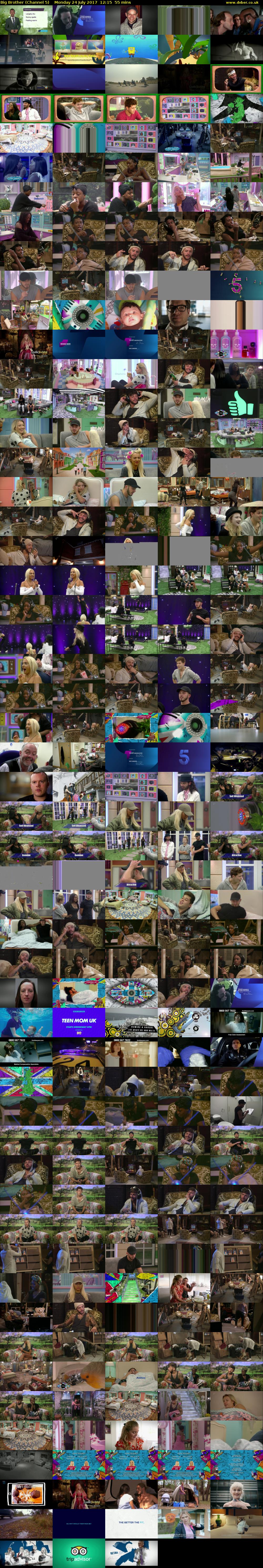 Big Brother (Channel 5) Monday 24 July 2017 12:15 - 13:10