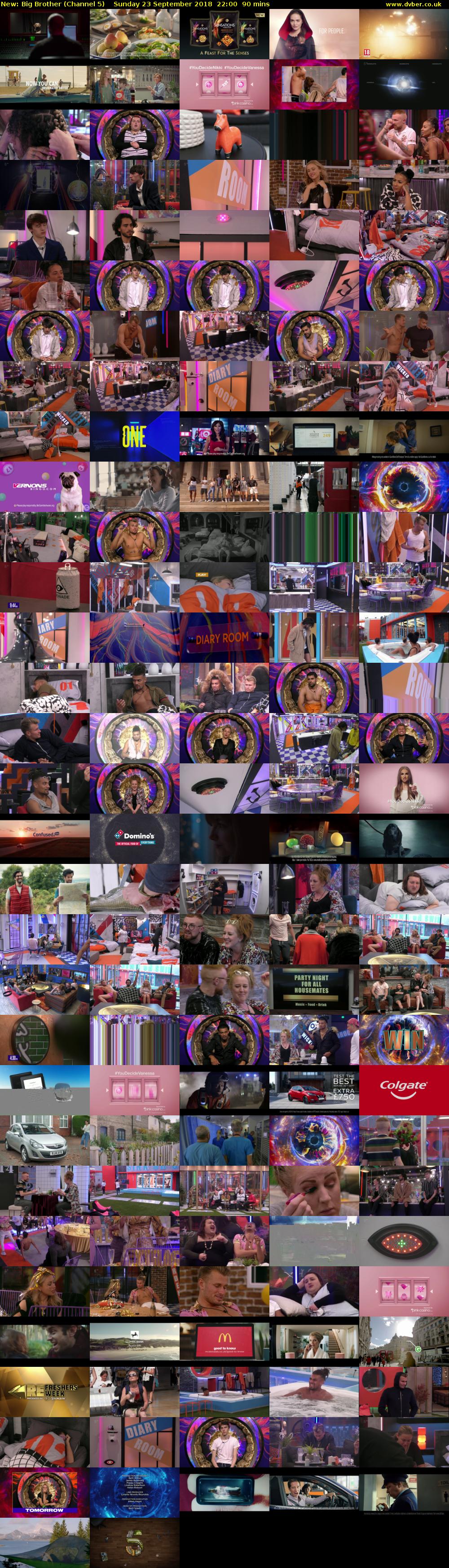 Big Brother (Channel 5) Sunday 23 September 2018 22:00 - 23:30