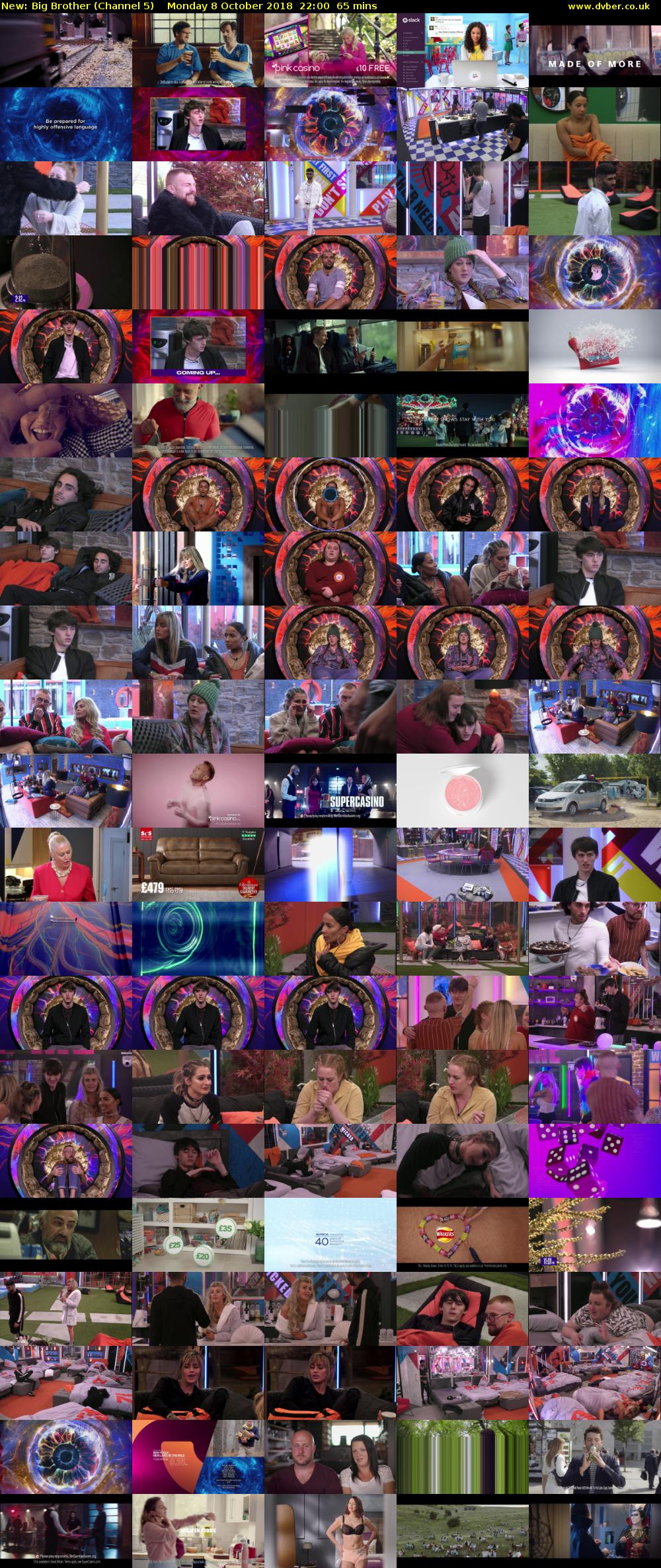 Big Brother (Channel 5) Monday 8 October 2018 22:00 - 23:05