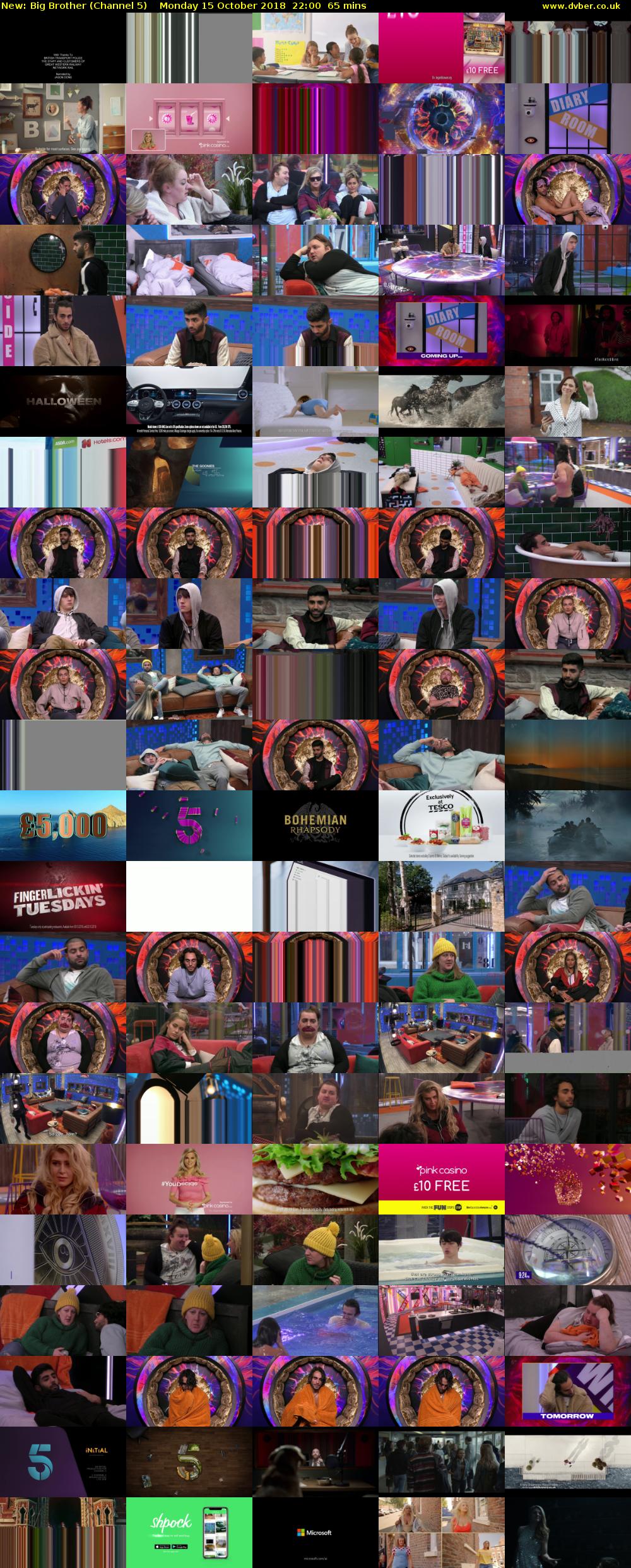 Big Brother (Channel 5) Monday 15 October 2018 22:00 - 23:05