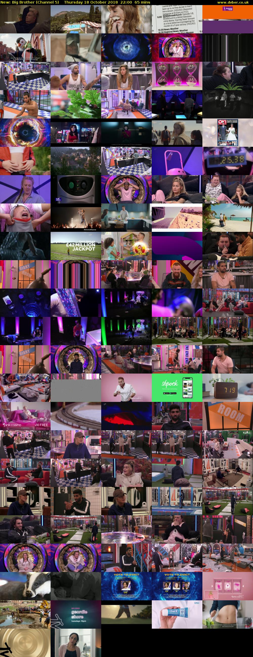 Big Brother (Channel 5) Thursday 18 October 2018 22:00 - 23:05